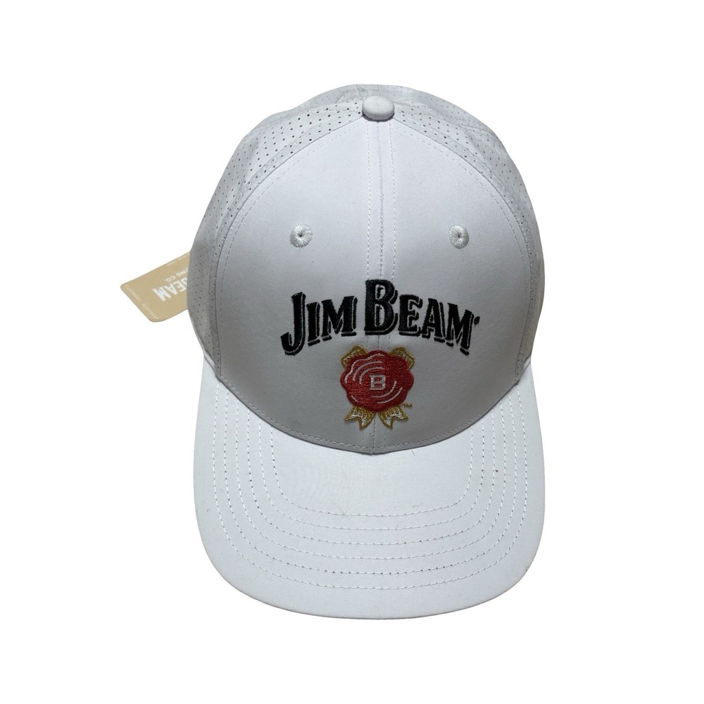 NWT‎ Jim Bean Adjustable Strap Hat Cap White Size OSFM